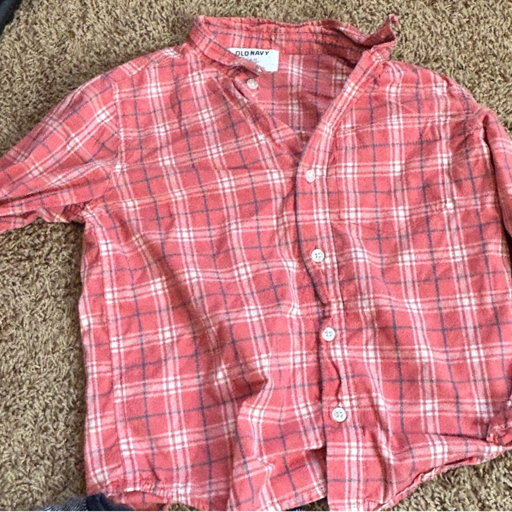 5/$20 Old Navy Kids Plaid Shirt - Salmon Color Euc